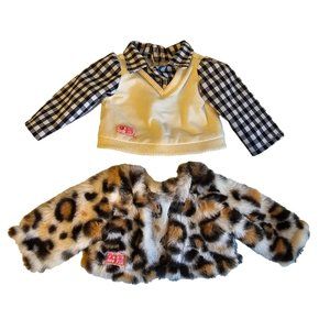 Battat Our Generation Clothing Lot Leopard Print Coat & Plaid Shirt for 18" Doll